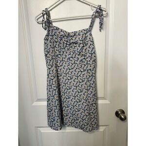 Shein Petite‎ Ditsy Floral Ruched Tie Cami Short Summer Dress Size SP Purple